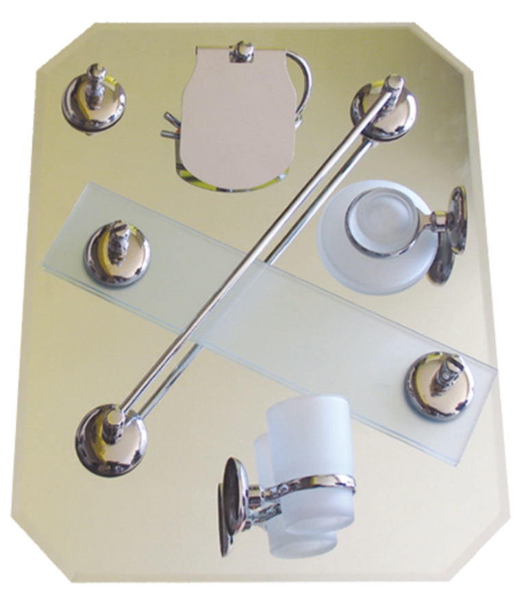 Accesorii pentru baie cu oglinda crom (Nr.243-7buc./set)