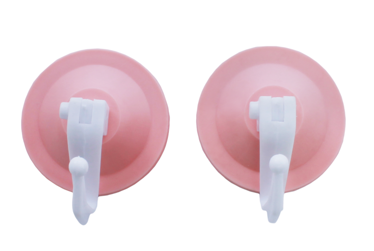 Cuier din plastic cu ventuza roz -(Y-123)-2buc./set
