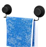 Suport din metal lung cu vacum negru pentru prosop (SV447)