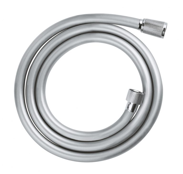 Furtun pentru dus cauciucat gri deschis (1.5M)