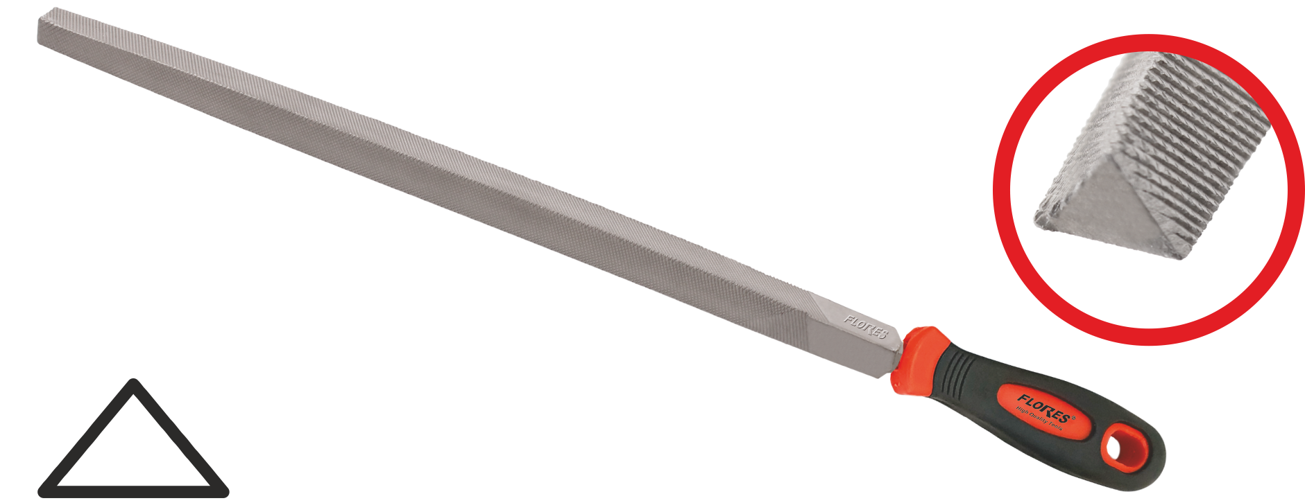 Pila triunghiulara cu maner din plastic (8MM)