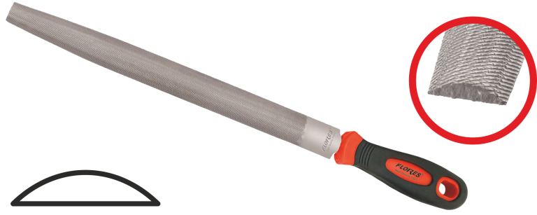 Pila semirotunda cu maner din plastic (12MM)