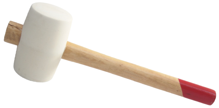 Ciocan cauciuc alb cu coada din lemn (750GR.)