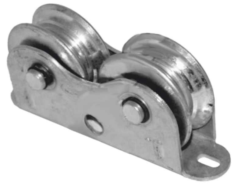 Rola metalica dubla pentru poarta cu suport (90MM)