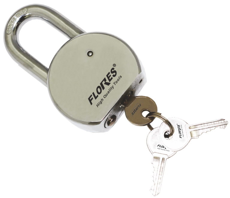 Lacat alb rotund cu toarta mica (65MM)