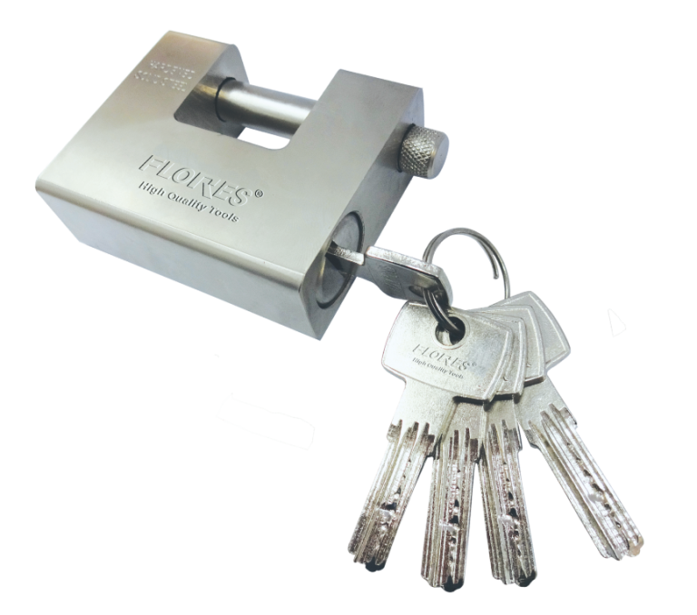 Lacat din inox dreptunghiular cu amprenta (80MM)