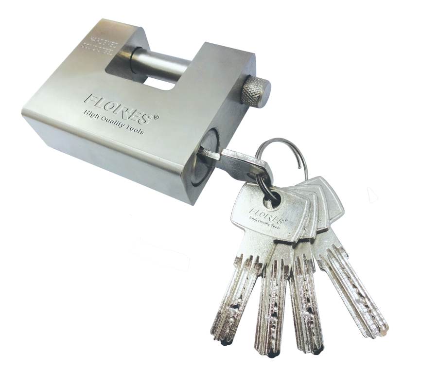 Lacat din inox dreptunghiular cu amprenta (90MM)