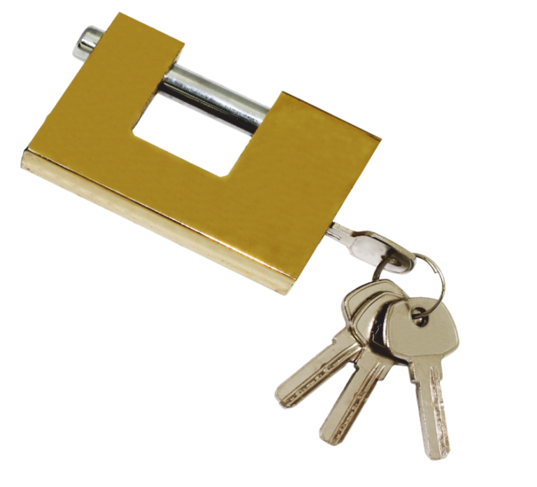 Lacat din bronz dreptunghiular cu amprenta (90MM)