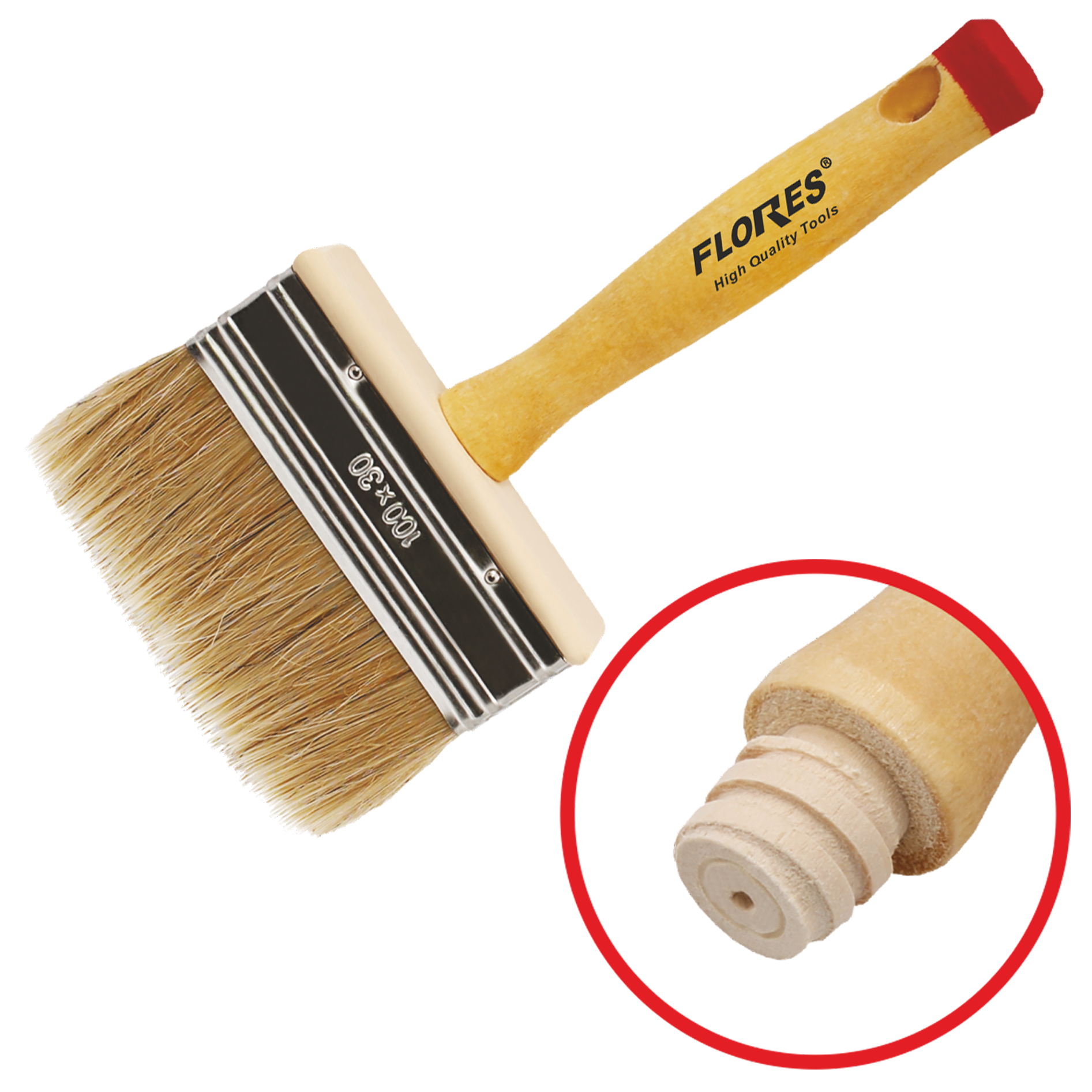 Bidinea din lemn cu par natural (100MMx30MM)