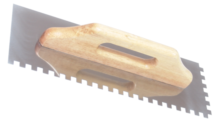 Gletiera inox cu zimti maner din lemn (500MMx130MM)