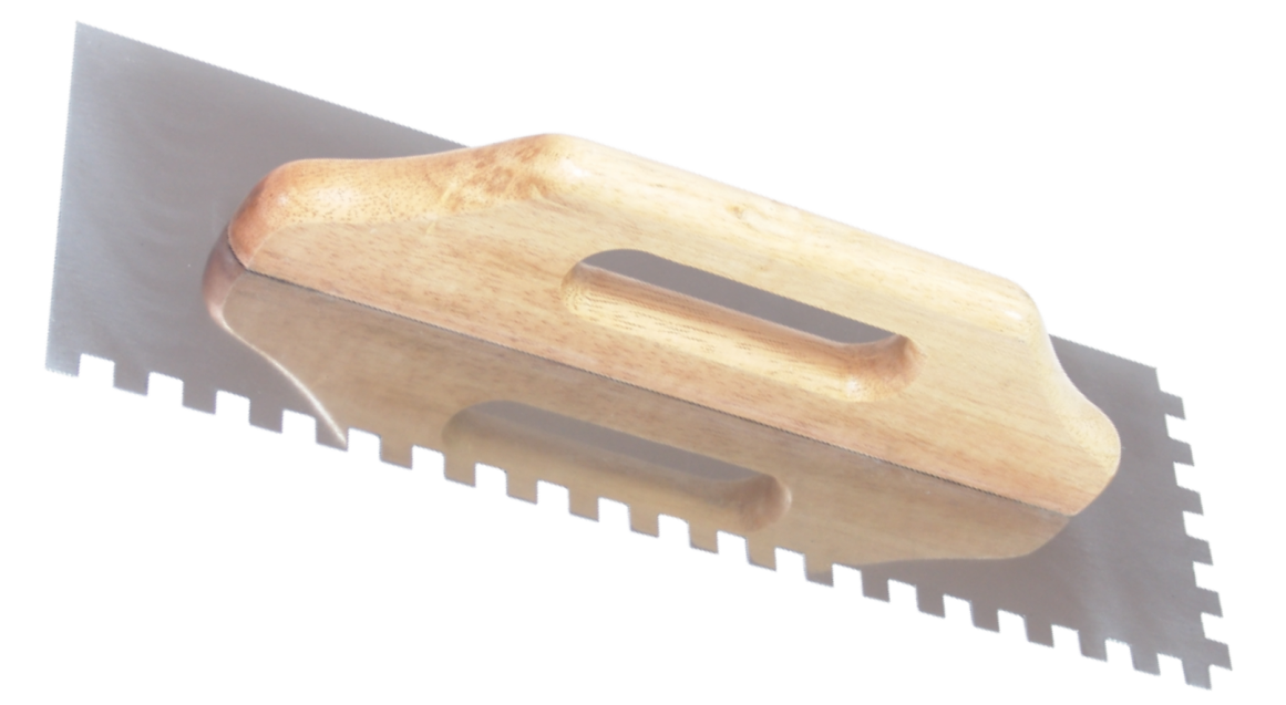 Gletiera inox cu zimti maner din lemn (500MMx130MM)