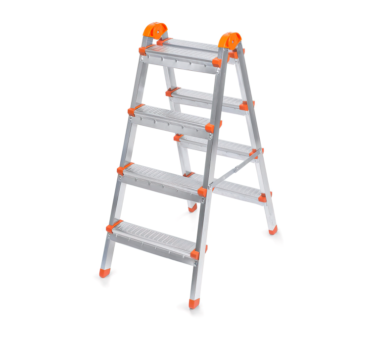 Scara dubla din metal (4 trepte+4 trepte)