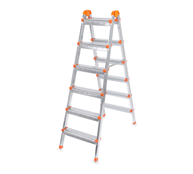 Scara dubla din metal (6 trepte+6 trepte)