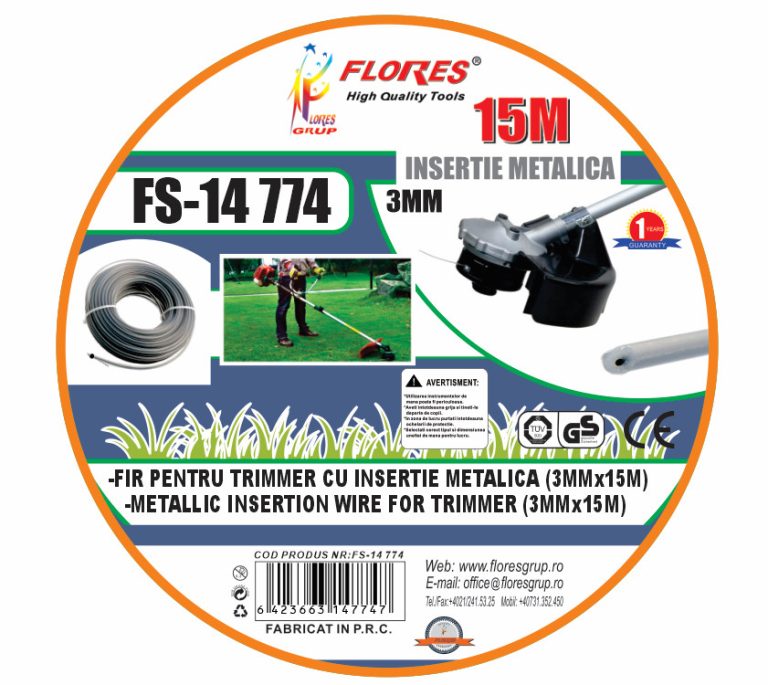 Fir pentru trimmer cu insertie metalica (3MMx15M)