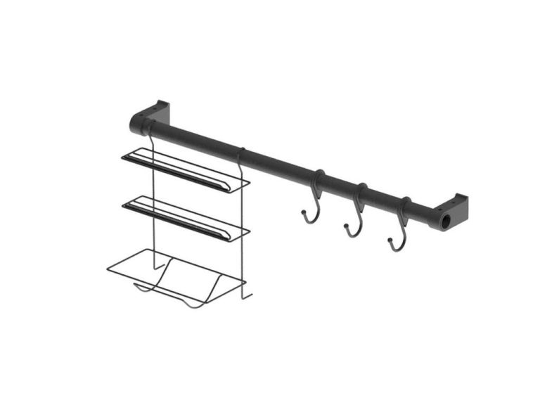 Bara din metal neagra pentru agatat accesorii bucatarie de 40CM (SM510-B)