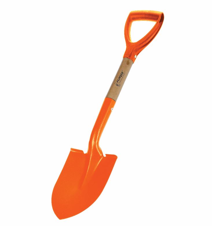 Lopatica pentru gradina semirotunda cu maner portocaliu (67MM)