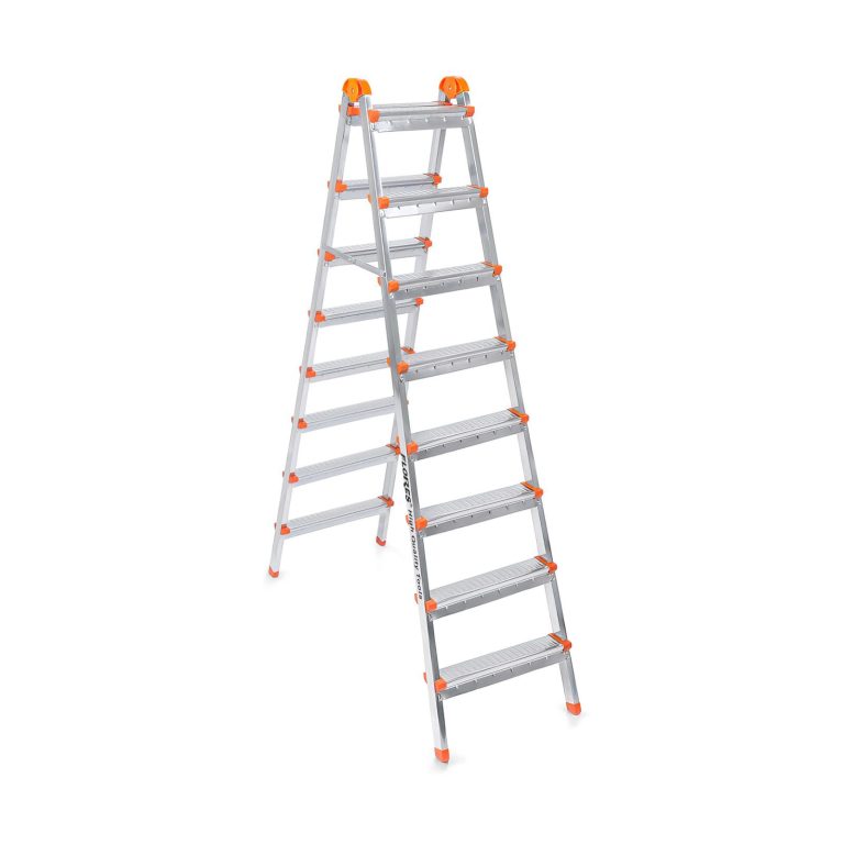 Scara dubla din metal (8 trepte+8 trepte)