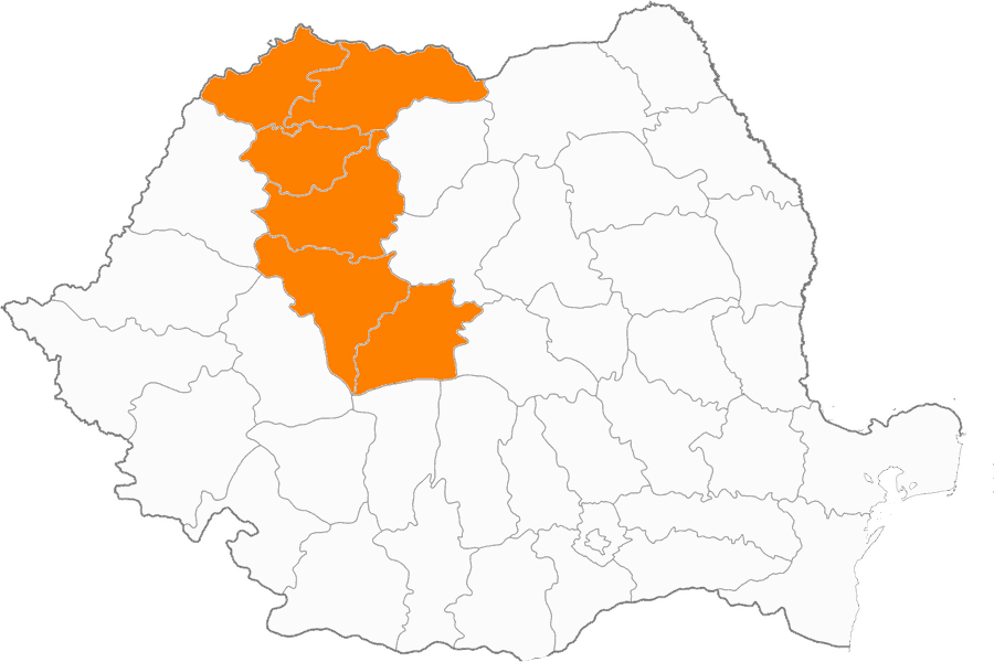 Harta zonei de distribuție Nord-Vest